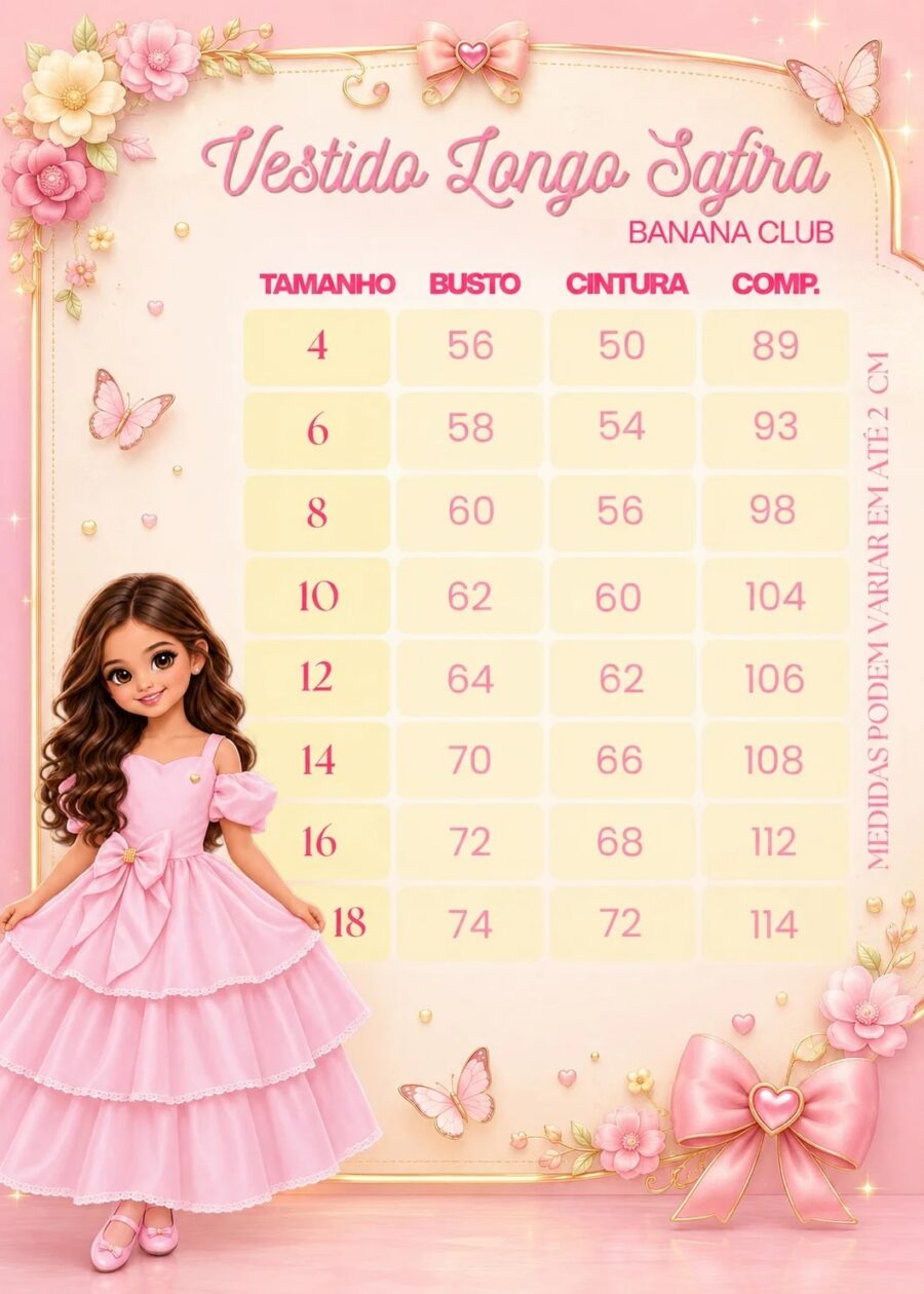 Vestido Infantil Longo Banana Club Safira Preto