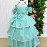 Vestido Infantil Longo Banana Club Safira Verde Menta