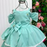 Vestido Infantil Longo Banana Club Safira Verde Menta