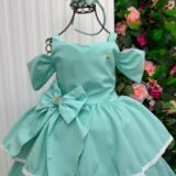Vestido Infantil Longo Banana Club Safira Verde Menta
