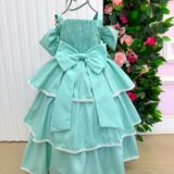 Vestido Infantil Longo Banana Club Safira Verde Menta