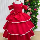 Vestido Infantil Longo Banana Club Safira Vermelho