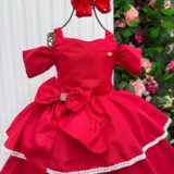 Vestido Infantil Longo Banana Club Safira Vermelho