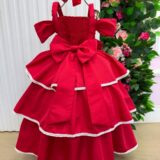 Vestido Infantil Longo Banana Club Safira Vermelho