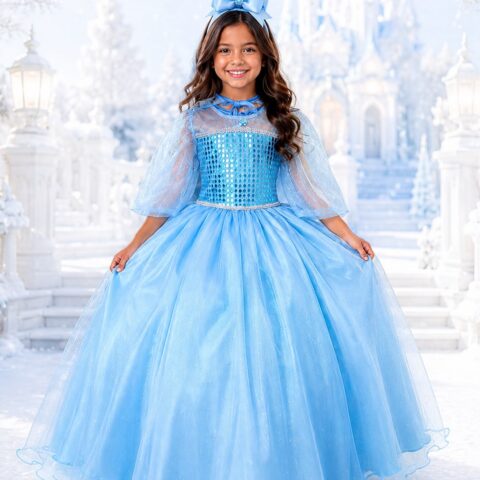Fantasia Infantil Princesa Belli Gelo com Capa
