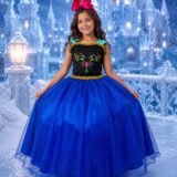 Fantasia Infantil Princesa Belli Gelo Azul com Capa Pink