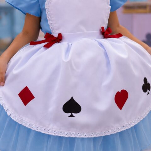 Vestido Infantil Temático Mundo Encantado Menina Bonita Azul