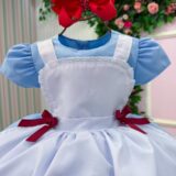 Vestido Infantil Temático Mundo Encantado Menina Bonita Azul
