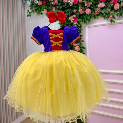 Vestido Menina Bonita Tematico Princesa Maça