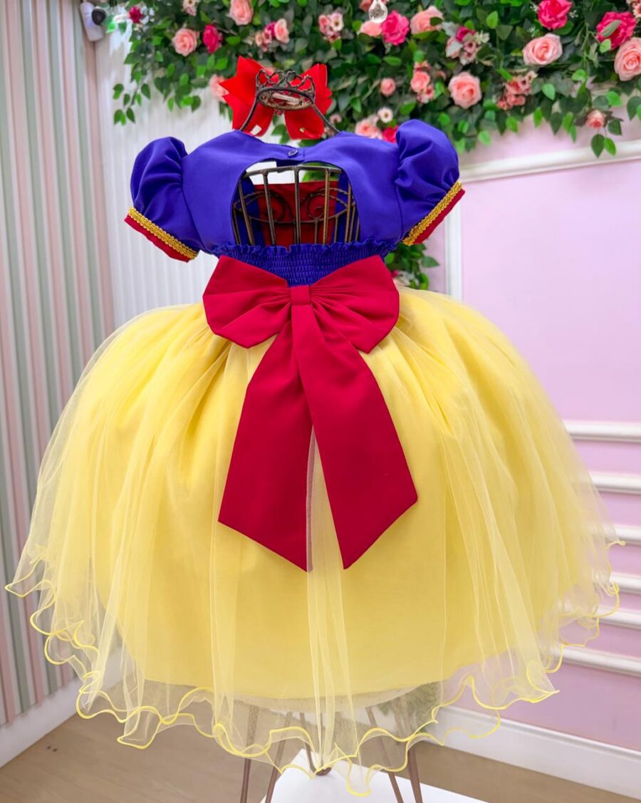 Vestido Infantil Temático Princesa Maçã Menina Bonita