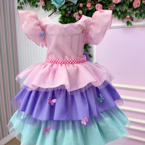 Vestido Infantil Banana Club Floresta Encantada Rosa