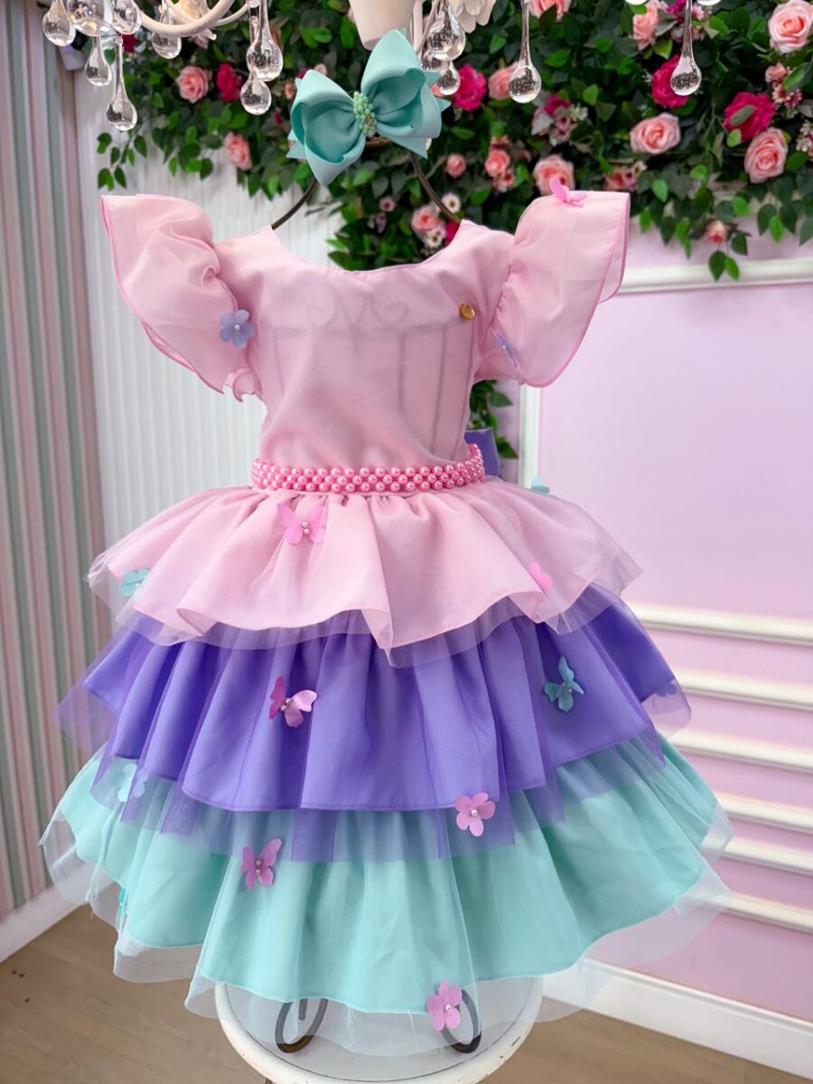 Vestido Infantil Banana Club Floresta Encantada Rosa