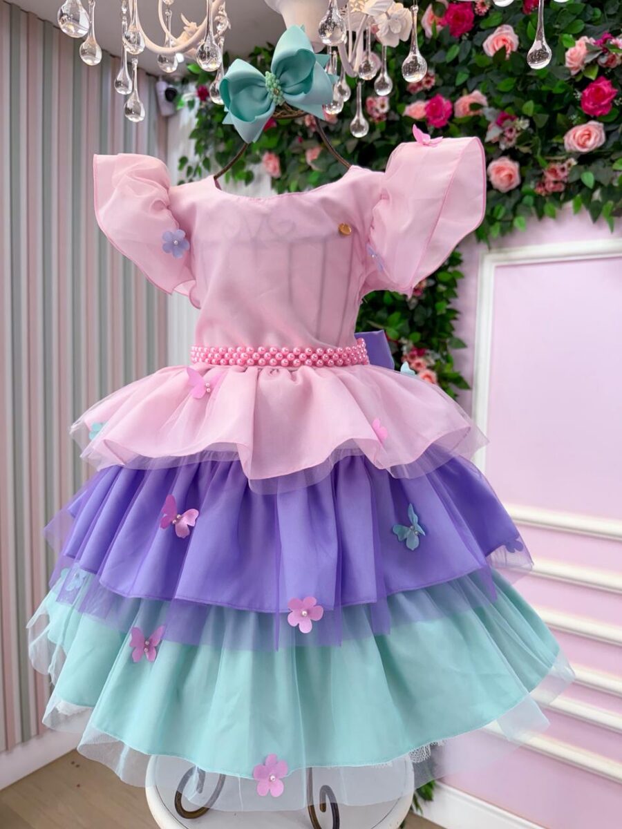 Vestido Infantil Banana Club Floresta Encantada Rosa
