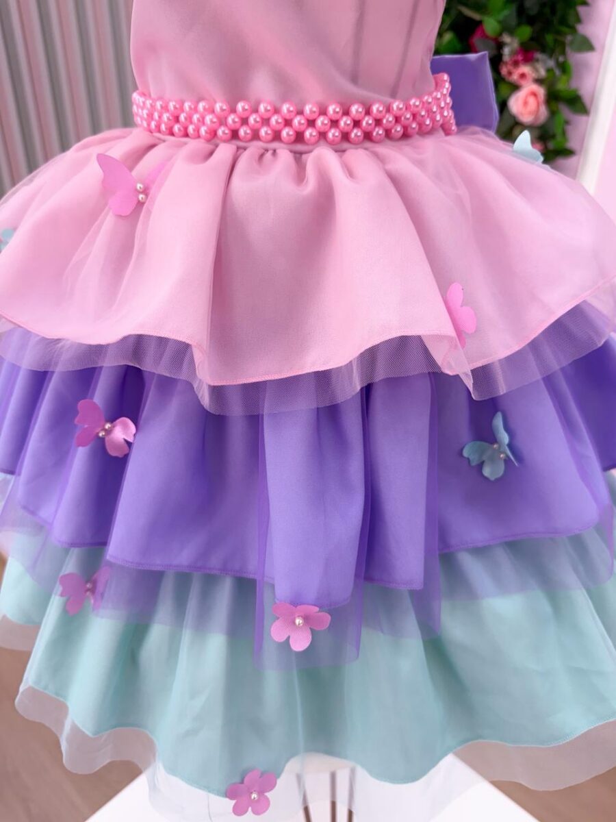 Vestido Infantil Banana Club Floresta Encantada Rosa