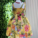 Vestido Infantil Casual Primavera Amarelo Florido
