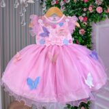 Vestido Infantil Jardim Encantado Marie Rosa com Laço