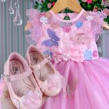Vestido Infantil Jardim Encantado Marie Rosa com Laço