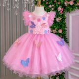 Vestido Infantil Jardim Encantado Marie Rosa com Laço