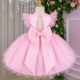 Vestido Infantil Jardim Encantado Marie Rosa com Laço