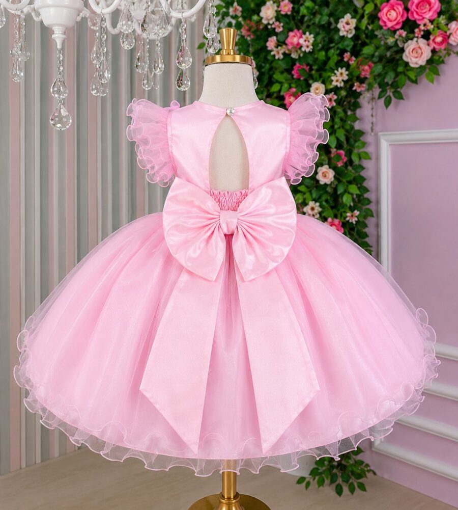 Vestido Infantil Jardim Encantado Marie Rosa com Laço