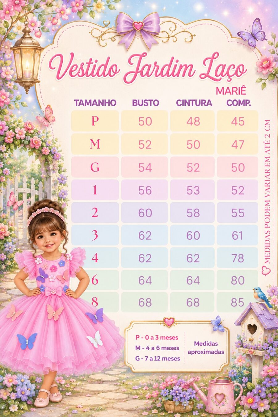 Vestido Infantil Jardim Encantado Marie Rosa com Laço