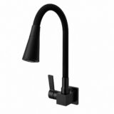 Torneira de Parede Cano Cone 2 Jatos Base Quadrada All Black