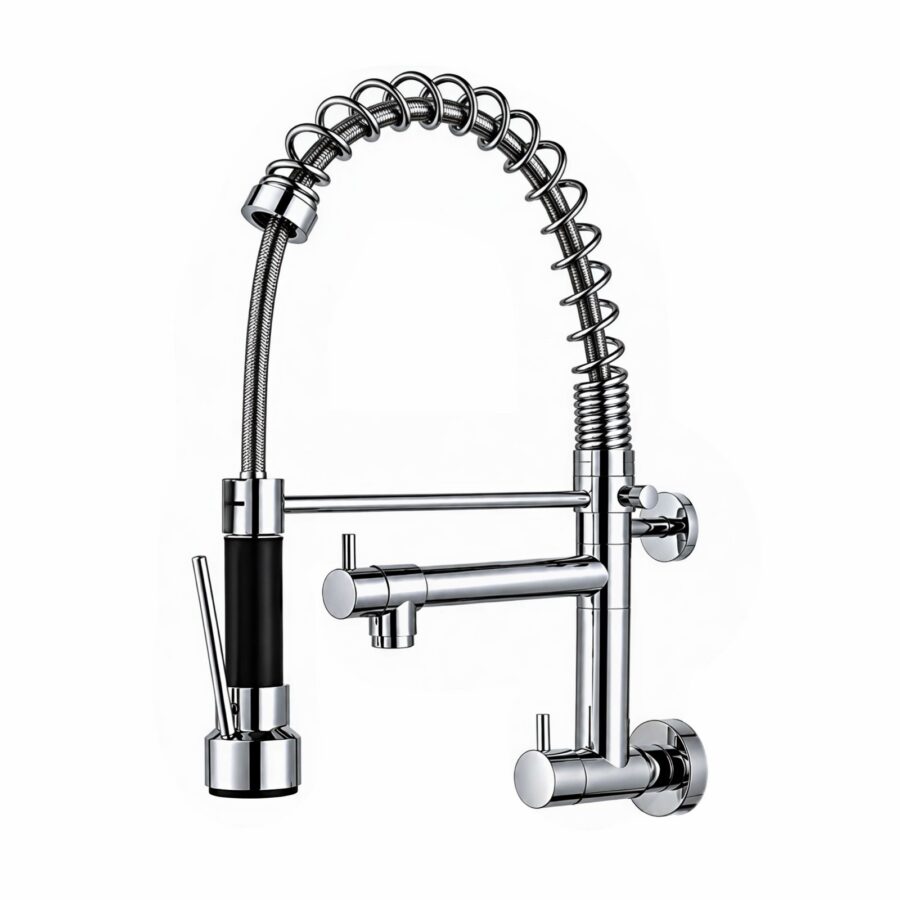 Torneira Gourmet de Parede com Mola 2 Saídas Água Fria 42 cm