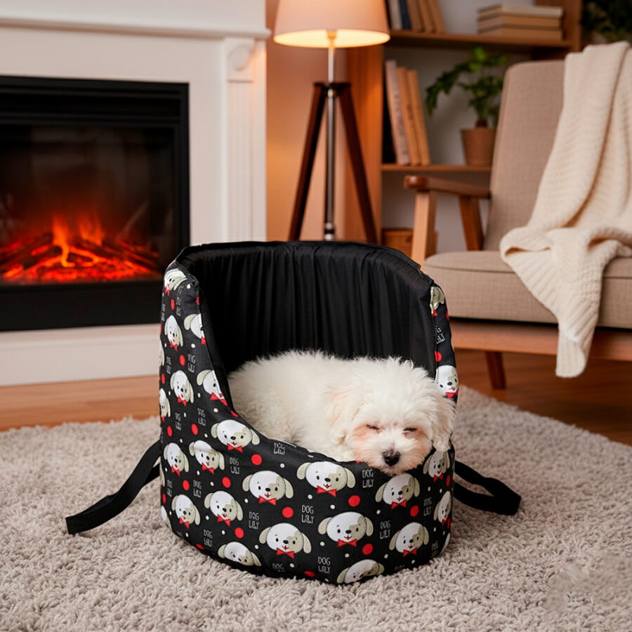 Bolsa Pet Amora 2 em 1 Impermeável Pop Dog Preto