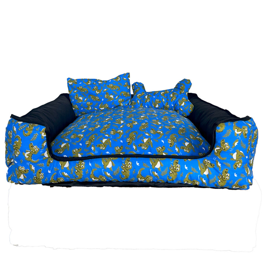 Cama Pet Onix Impermeável Extra Grande Dino Azul