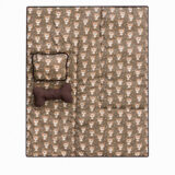 Edredom Pet Lexie Dupla Face Estampado 3 Peças Avelã