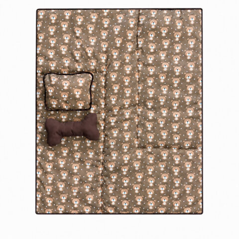 Edredom Pet Lexie Dupla Face Estampado 3 Peças Avelã