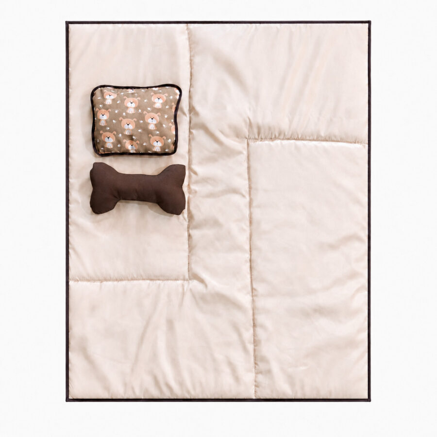 Edredom Pet Lexie Dupla Face Estampado 3 Peças Avelã