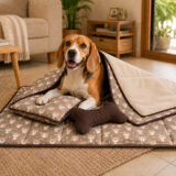 Edredom Pet Lexie Dupla Face Estampado 3 Peças Avelã