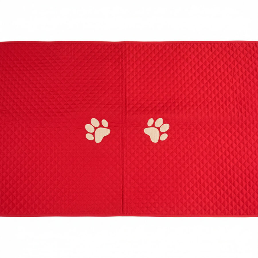 Kit Peseira Pet Impermeável Cama Casal 4 Peças Vermelha