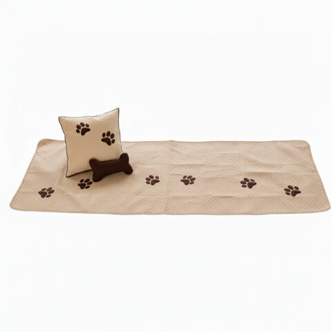 Kit Peseira Pet Impermeável Para Cama Casal Queen 04 pçs Cor:Avelã