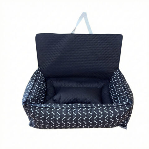 Kit Protetor de Banco Toddy Colchonete Grande Estampa Preta