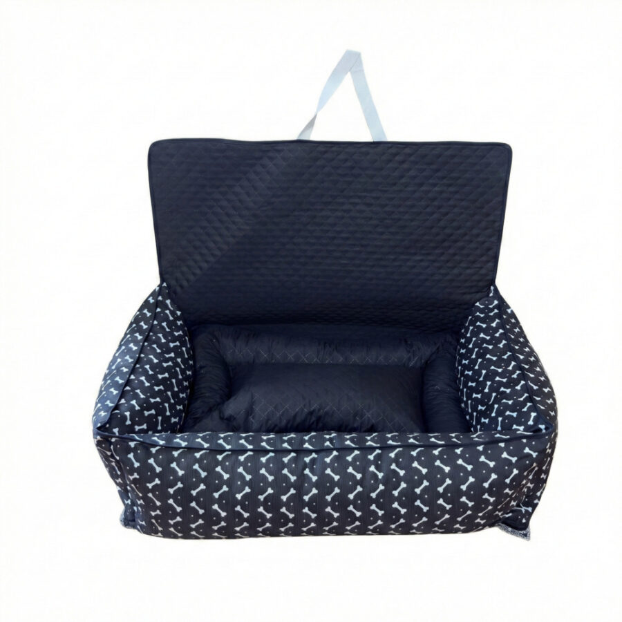 Kit Protetor de Banco Toddy Colchonete Grande Estampa Preta