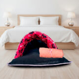 Kit Saco de Dormir Pet Impermeável Téo 2 Peças Pink e Manta