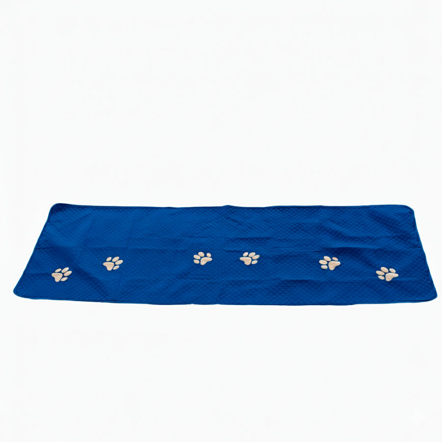 Peseira Pet Impermeável Cama Casal Padrão Azul