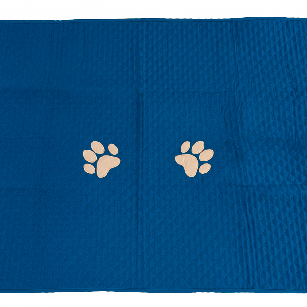 Peseira Pet Impermeável Cama Casal Padrão Azul