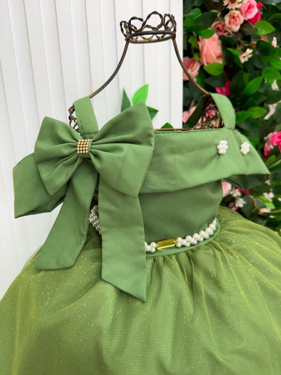 Vestido Infantil Longo Banana Club Doce Elegância Militar