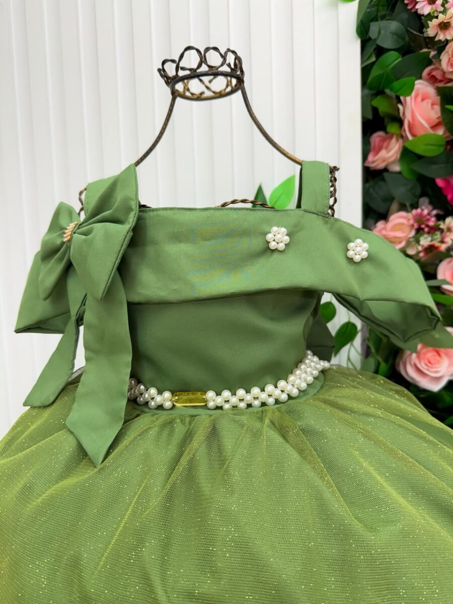 Vestido Infantil Longo Banana Club Doce Elegância Militar