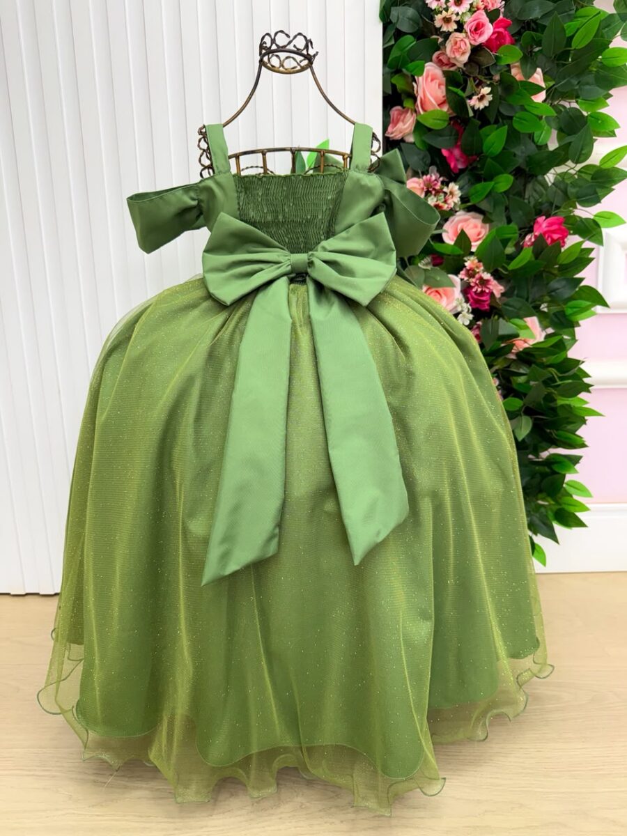 Vestido Infantil Longo Banana Club Doce Elegância Militar