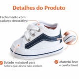 Tênis de Bebê Starzinho Listra com Velcro Bebezinho da Mamãe