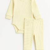 Conjunto Body e Calça Bebê Canelado Top Chot