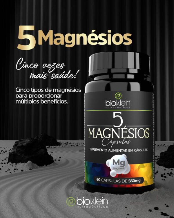 Kit 3 5 Magnésios Taurato Malato Citrato 60 Cápsulas