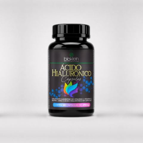 Ácido Hialurônico Biotina Lisina Vitamina C e E 60 Cápsulas
