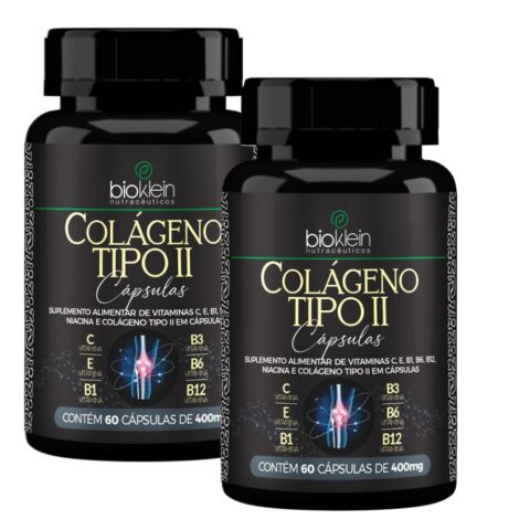 Kit 2 Colágeno Tipo II Não Desnaturado 400mg 60 Cápsulas