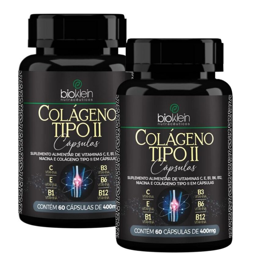 Kit 2 Colágeno Tipo II Não Desnaturado 400mg 60 Cápsulas