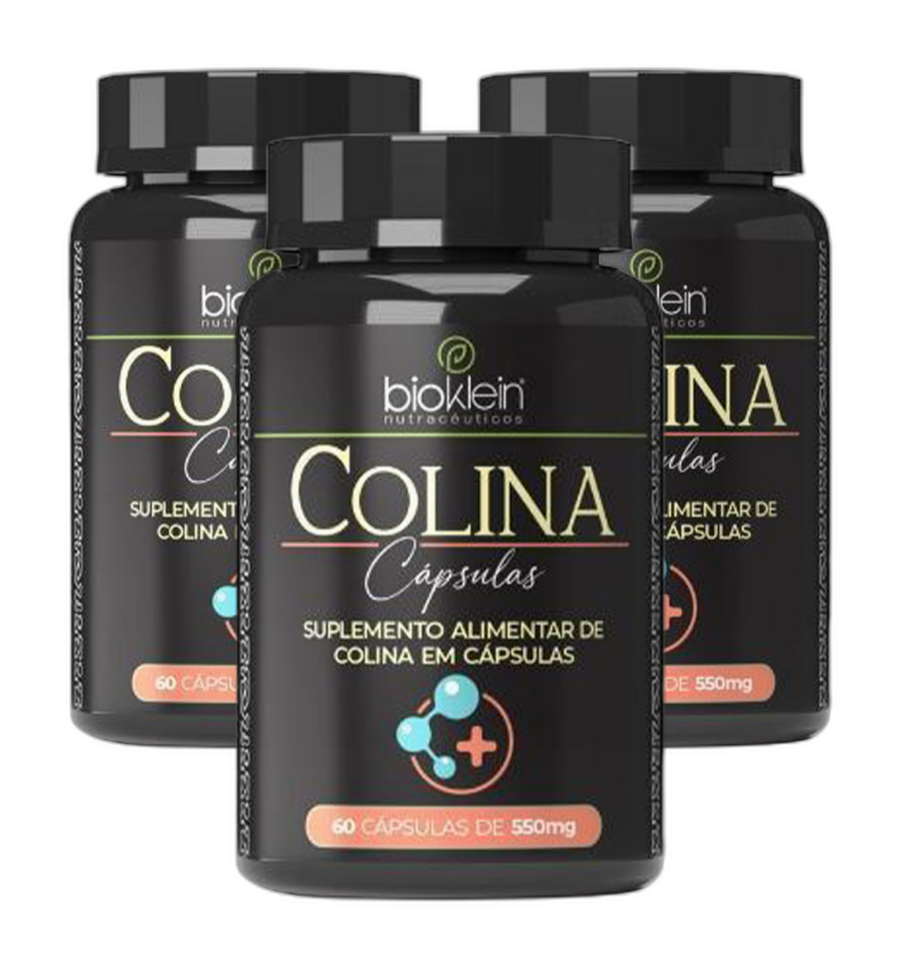 Kit 3 Colina Bitartarato 400mg por Porção 60 Cápsulas